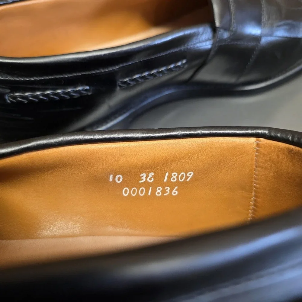 Allen Edmonds Shoes Men 10 EEE Black Leather Tassel Kiltie Loafers 1809